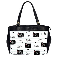 Cute Cameras Doodles Hand Drawn Oversize Office Handbag (2 Sides) by pakminggu