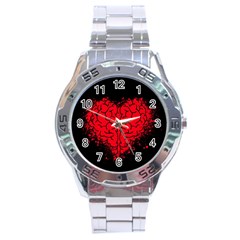 Heart Brain Mind Psychology Doubt Stainless Steel Analogue Watch by pakminggu