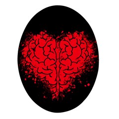 Heart Brain Mind Psychology Doubt Oval Glass Fridge Magnet (4 Pack) by pakminggu