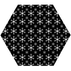 Snowflakes Background Pattern Wooden Puzzle Hexagon by pakminggu