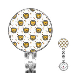 Lion Heads Pattern Design Doodle Stainless Steel Nurses Watch by pakminggu