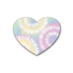 Tie Dye Pattern Colorful Design Rubber Heart Coaster (4 Pack) by pakminggu