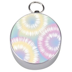 Tie Dye Pattern Colorful Design Silver Compasses by pakminggu