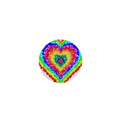 Tie Dye Heart Colorful Prismatic 1  Mini Magnets by pakminggu