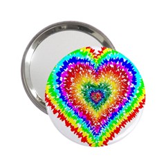 Tie Dye Heart Colorful Prismatic 2 25  Handbag Mirrors by pakminggu