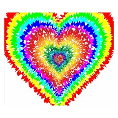 Tie Dye Heart Colorful Prismatic Two Sides Premium Plush Fleece Blanket (small) by pakminggu