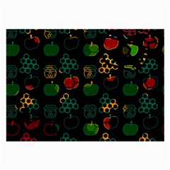 Apples Honey Honeycombs Pattern Large Glasses Cloth (2 Sides) by pakminggu