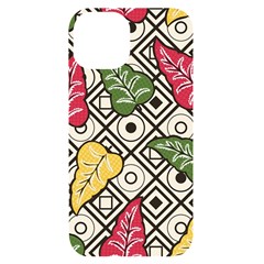 Leaves Foliage Batik Seamless Iphone 14 Black Uv Print Case by pakminggu