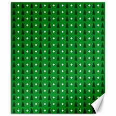 Green Christmas Tree Pattern Background Canvas 8  X 10  by pakminggu