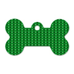 Green Christmas Tree Pattern Background Dog Tag Bone (two Sides) by pakminggu