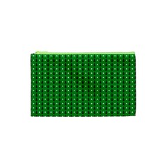 Green Christmas Tree Pattern Background Cosmetic Bag (xs) by pakminggu