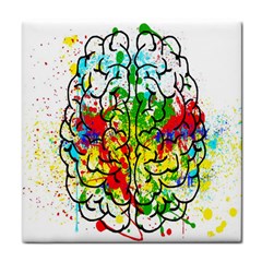 Brain Mind Psychology Idea Hearts Tile Coaster by pakminggu