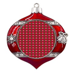 Snowflake Christmas Tree Pattern Metal Snowflake And Bell Red Ornament