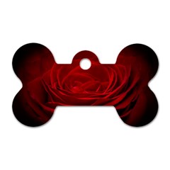 Rose Red Rose Red Flower Petals Waves Glow Dog Tag Bone (two Sides) by pakminggu