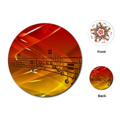 Music Notes Melody Note Sound Playing Cards Single Design (Round)