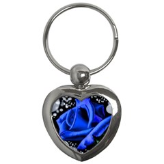 Blue Rose Roses Bloom Blossom Key Chain (heart) by pakminggu