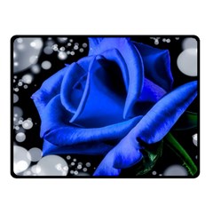 Blue Rose Roses Bloom Blossom Fleece Blanket (small) by pakminggu