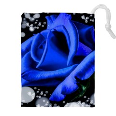 Blue Rose Roses Bloom Blossom Drawstring Pouch (5xl) by pakminggu