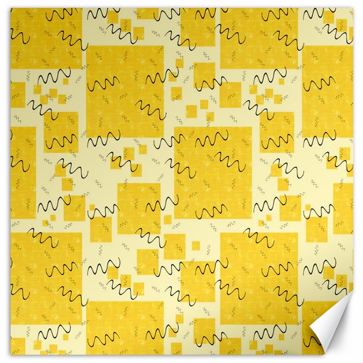 Party Confetti Yellow Squares Canvas 16  x 16 