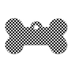 Background Black Board Checker Checkerboard Dog Tag Bone (two Sides) by pakminggu