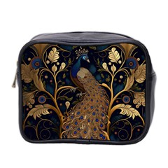 Peacock Plumage Bird  Pattern Graceful Mini Toiletries Bag (two Sides) by pakminggu