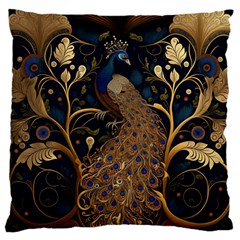 Peacock Plumage Bird  Pattern Graceful Large Cushion Case (two Sides) by pakminggu