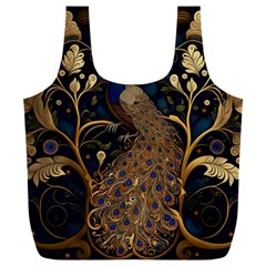 Peacock Plumage Bird  Pattern Graceful Full Print Recycle Bag (xxxl) by pakminggu