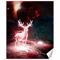 Deer Animal Moon Planet Space Fantasy Canvas 16  X 20  by pakminggu