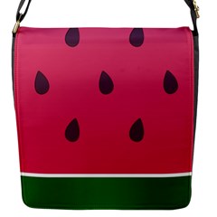 Watermelon Fruit Summer Red Fresh Food Healthy Flap Closure Messenger Bag (s) by pakminggu