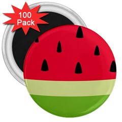 Watermelon Fruit Food Healthy Vitamins Nutrition 3  Magnets (100 Pack) by pakminggu