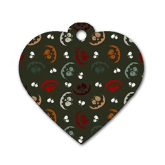 Art Halloween Pattern Creepy Design Digital Papers Dog Tag Heart (one Side) by pakminggu