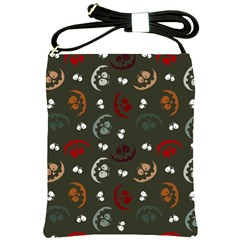 Art Halloween Pattern Creepy Design Digital Papers Shoulder Sling Bag by pakminggu