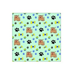 Dog Pattern Seamless Blue Background Scrapbooking Satin Bandana Scarf 22  X 22  by pakminggu