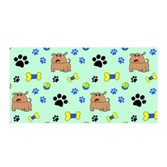 Dog Pattern Seamless Blue Background Scrapbooking Satin Wrap 35  X 70  by pakminggu