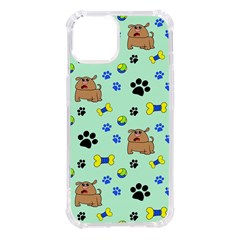 Dog Pattern Seamless Blue Background Scrapbooking Iphone 14 Tpu Uv Print Case by pakminggu