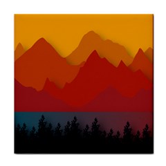 Mountain Forest Nature Scenery Art Mountains Face Towel by pakminggu