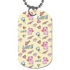 Pig Animal Love Romance Seamless Texture Pattern Dog Tag (one Side) by pakminggu