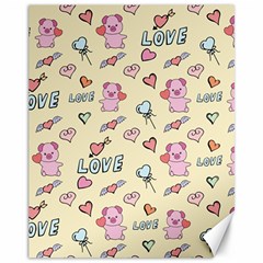 Pig Animal Love Romance Seamless Texture Pattern Canvas 11  X 14  by pakminggu