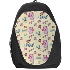 Pig Animal Love Romance Seamless Texture Pattern Backpack Bag by pakminggu