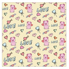 Pig Animal Love Romance Seamless Texture Pattern Square Satin Scarf (36  x 36 )