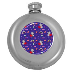 Texture Seamless Digital Scrapbooking Decorative Round Hip Flask (5 Oz) by pakminggu