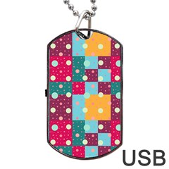 Background Pattern Texture Design Dots Wallpaper Dog Tag Usb Flash (two Sides) by pakminggu