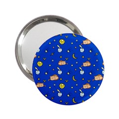 Cat Animals Sleep Stars Seamless Background 2 25  Handbag Mirrors