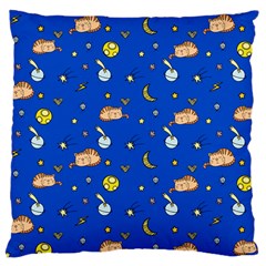 Cat Animals Sleep Stars Seamless Background Large Cushion Case (one Side) by pakminggu
