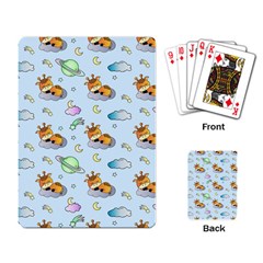 Pattern Giraffe Animal Seamless Scrapbooking Blue Playing Cards Single Design (rectangle) by pakminggu