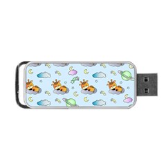 Pattern Giraffe Animal Seamless Scrapbooking Blue Portable Usb Flash (two Sides) by pakminggu