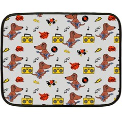 Background Pattern Texture Design Dog Music Fleece Blanket (mini) by pakminggu