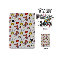 Background Pattern Texture Design Dog Music Playing Cards 54 Designs (mini) by pakminggu