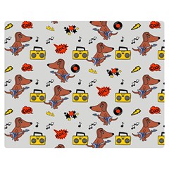 Background Pattern Texture Design Dog Music Two Sides Premium Plush Fleece Blanket (medium) by pakminggu
