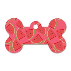 Watermelon Background Watermelon Wallpaper Dog Tag Bone (two Sides) by pakminggu